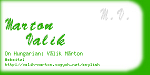 marton valik business card